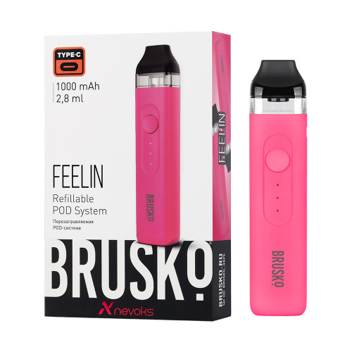 Электронная сигарета BRUSKO FEELIN 1000 мАч Ярко-розовый